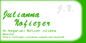 julianna noficzer business card